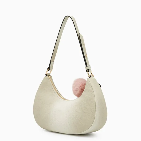 Túi Đeo Vai Nữ Lyn Moo Moo Shoulder Bag - Ivory L25FBWB056 Màu Trắng Kem