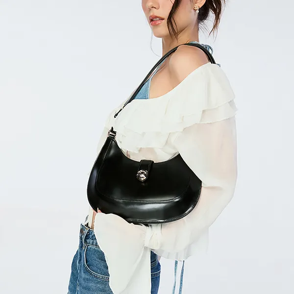 Túi Đeo Vai Nữ Lyn Venus M Shoulder Bag - Black L25FBWB039 Màu Đen