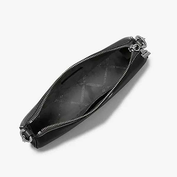Túi Đeo Vai Nữ Michael Kors MK Empire Medium Leather Chain-Link Pochette 32H3S8EW6L Màu Đen