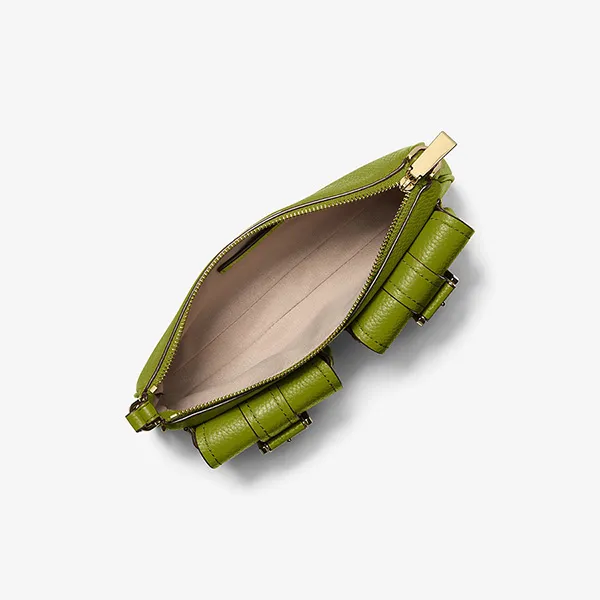 Túi Đeo Vai Nữ Michael Kors MK Zoe Small Pebbled Leather Pochette 32S5GZCU1L Màu Xanh Green
