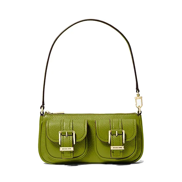 Túi Đeo Vai Nữ Michael Kors MK Zoe Small Pebbled Leather Pochette 32S5GZCU1L Màu Xanh Green