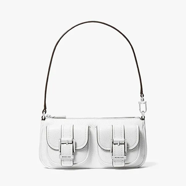 Túi Đeo Vai Nữ Michael Kors MK Zoe Small Pebbled Leather Pochette 32S5SZCU1L Màu Trắng