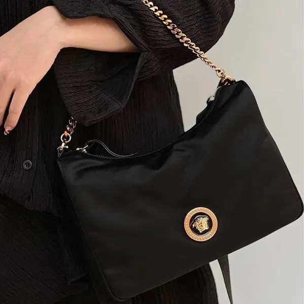 Túi Đeo Vai Nữ Versace Nylon Medusa Bag Màu Đen