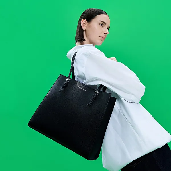 Túi Tote Nữ Charles & Keith CNK Sansa Tote Bag Noir CK2-30782357 Màu Đen