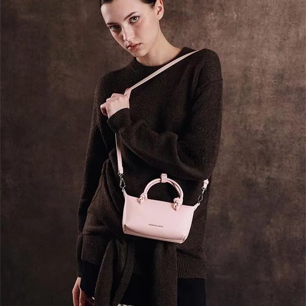 Túi Tote Nữ Charles & Keith Sammie Knotted Handle Tote Bag Cotton Candy Pink Tote CK2-30271635_CC.PNK Màu Hồng