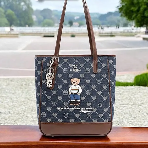 Túi Tote Nữ Guoo Bear GU1219-28220 Màu Xanh Nâu