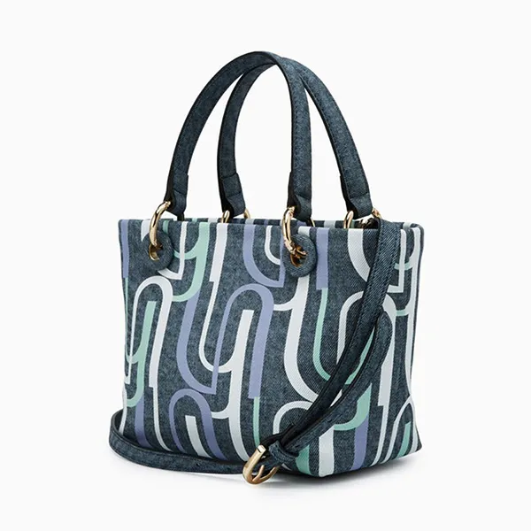Túi Tote Nữ Lyn Bruna Infinite Denim S Bag Printed Blue Variation 2 Màu Xanh Họa Tiết