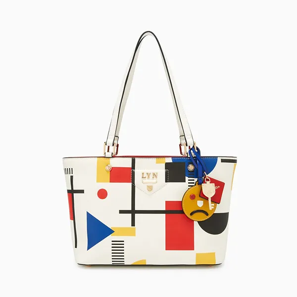 Túi Tote Nữ Lyn Re-Edit Bauhaus M Bag Printed White L25FBWA059 Màu Trắng Họa Tiết