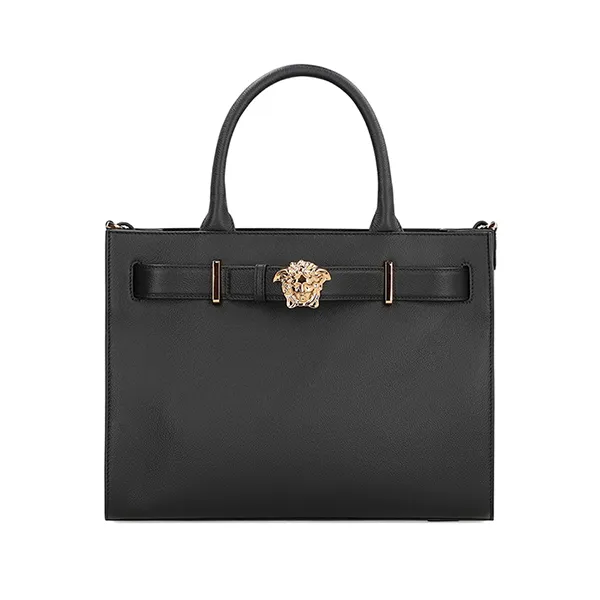 Túi Tote Nữ Versace Medusa Medium Leather Bag Màu Đen