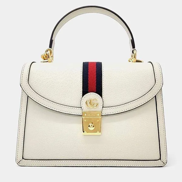 Túi Xách Tay Nữ Gucci Ophidia Top Handle Bag Màu Trắng
