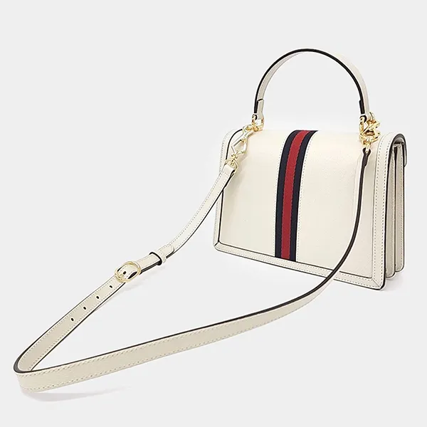 Túi Xách Tay Nữ Gucci Ophidia Top Handle Bag Màu Trắng