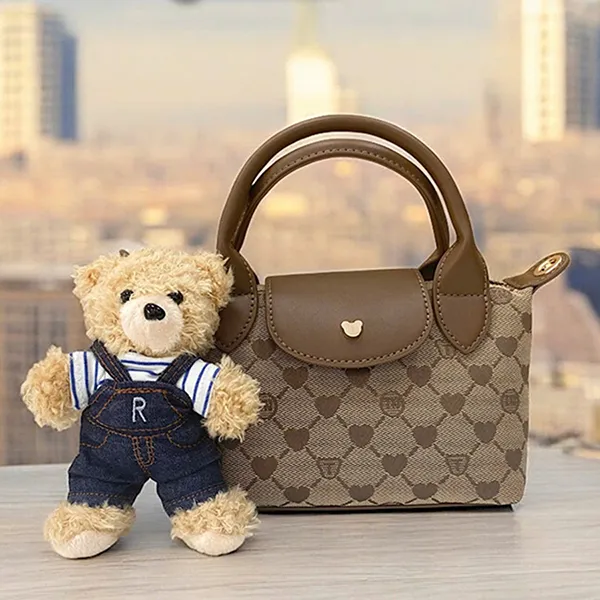 Túi Xách Tay Nữ Guoo Bear GU1125 Màu Nâu Be Size S