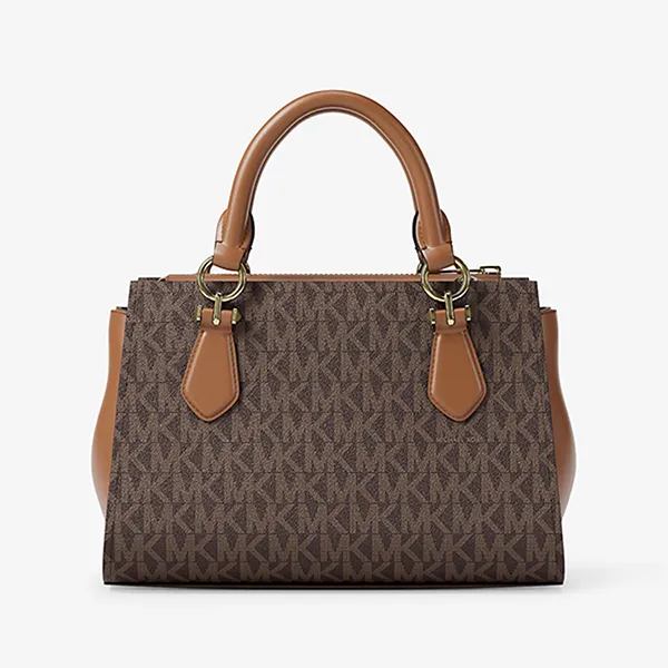 Túi Xách Tay Nữ Michael Kors MK Marilyn Small Signature Logo Messenger Bag 35F5G6AM1B Brown Màu Nâu Đen