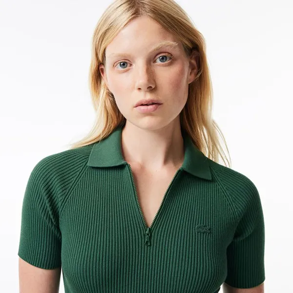 Váy Polo Nữ Lacoste Women’s Knit Polo Dress EF4947 SMI Màu Xanh Lá Size 38