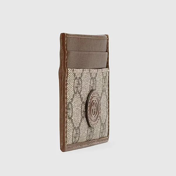 Ví Đựng Thẻ Gucci Card Case Interlocking G ‘Beige’ 673002-92TCG-8563 Màu Nâu Be