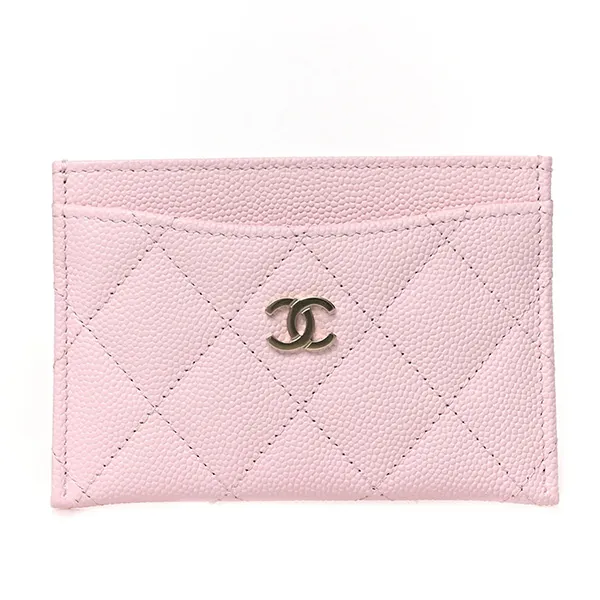 Ví Đựng Thẻ Nữ Chanel Caviar Quilted Card Holder Màu Hồng Nhạt