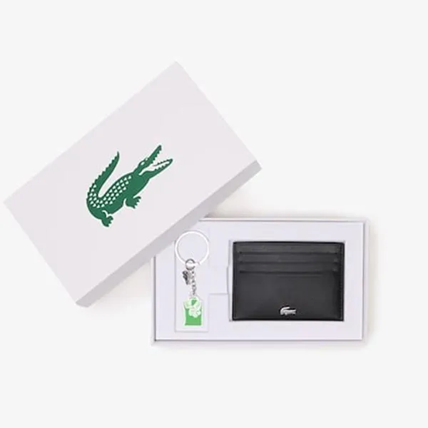 Set Ví Nam Lacoste FG Card Holder And Keychain Gift Set NH4406FG N22 Màu Đen