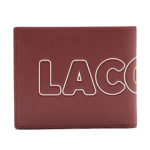 Ví Nam Lacoste Men's Fitzgerald Branded Leather Foldable Wallet NH3715FW Màu Đỏ