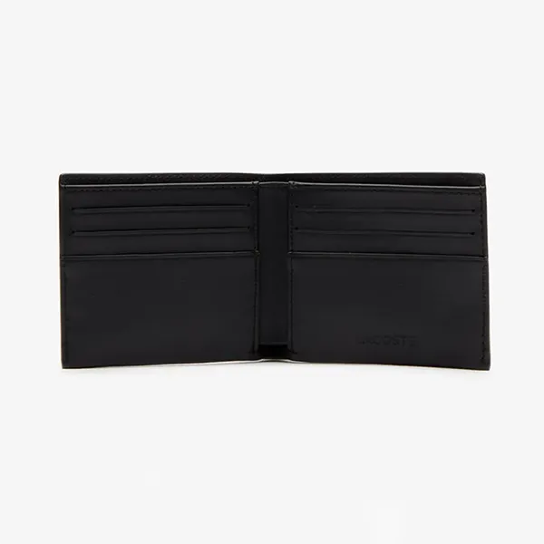 Ví Nam Lacoste Signature Small Leather NH2934IA 000 Màu Đen