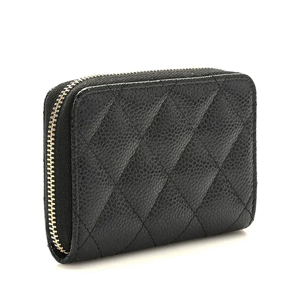 Ví Nữ Chanel Caviar Quilted Classic Zipped Coin Purse Black Màu Đen
