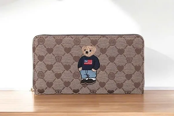 Ví Nữ Guoo Bear GO-2042-18120 Viền Nâu Vải L Màu Nâu