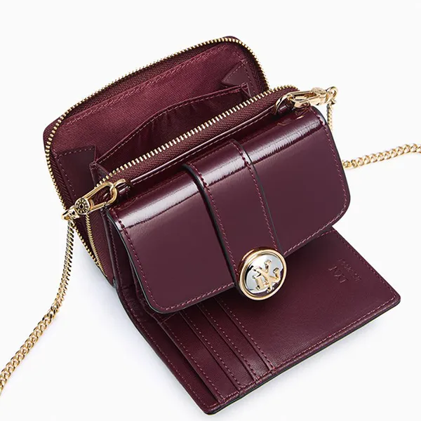 Ví Nữ Lyn Venus Short Wallet On Chain - Dark Red L25FWWB010 Màu Đỏ Đậm