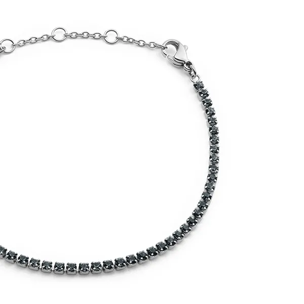 Vòng Đeo Tay Nữ Daniel Wellington Preciosa DW00401108 Classic Tennis Bracelet Nightfall Màu Bạc Xám