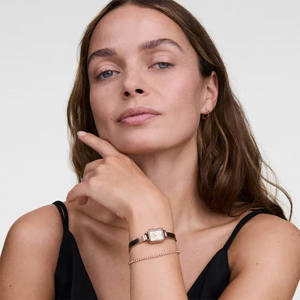 Vòng Đeo Tay Nữ Daniel Wellington Preciosa DW00401112 Classic Tennis Bracelet Apricot Màu Vàng Hồng