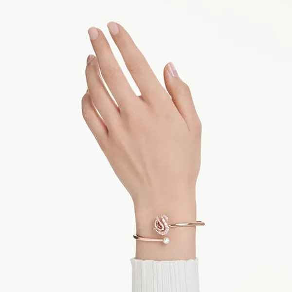 Vòng Đeo Tay Nữ Swarovski Dancing Bangle Swan, Red, Rose Gold-Tone 5734556 Màu Vàng Hồng