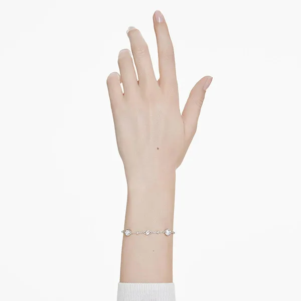 Vòng Đeo Tay Nữ Swarovski Imber bracelet Round Cut, White, Rhodium Plated 5696079 Màu Bạc