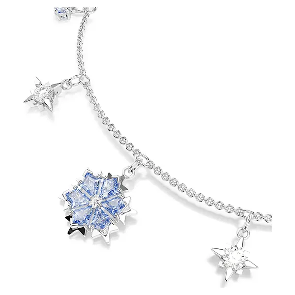 Vòng Đeo Tay Nữ Swarovski Magic bracelet Snowflake, Blue, Rhodium Plated 5734244 Màu Xanh Bạc