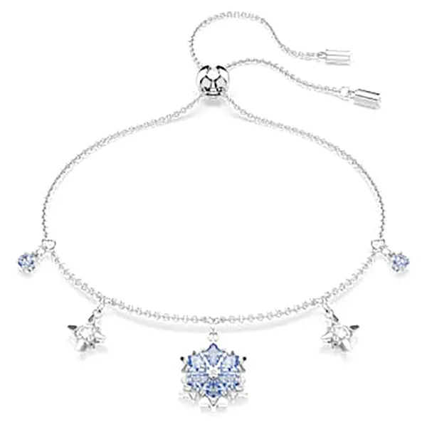 Vòng Đeo Tay Nữ Swarovski Magic bracelet Snowflake, Blue, Rhodium Plated 5734244 Màu Xanh Bạc