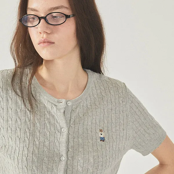 Áo Cardigan Nữ WHOAU Steve Summer Short Sleeve WHCKF2541F Màu Xám