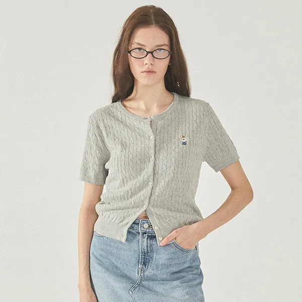 Áo Cardigan Nữ WHOAU Steve Summer Short Sleeve WHCKF2541F Màu Xám