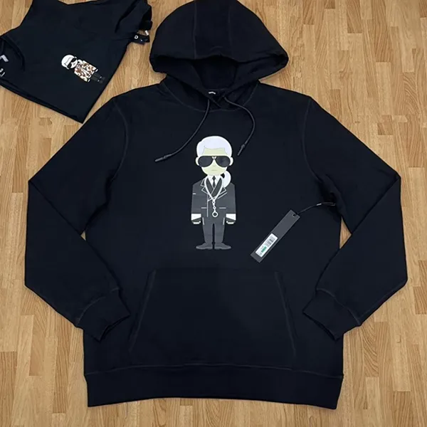 Áo Hoodie Nam Karl Lagerfeld Men's Long Slee Hoodies Màu Đen Size L