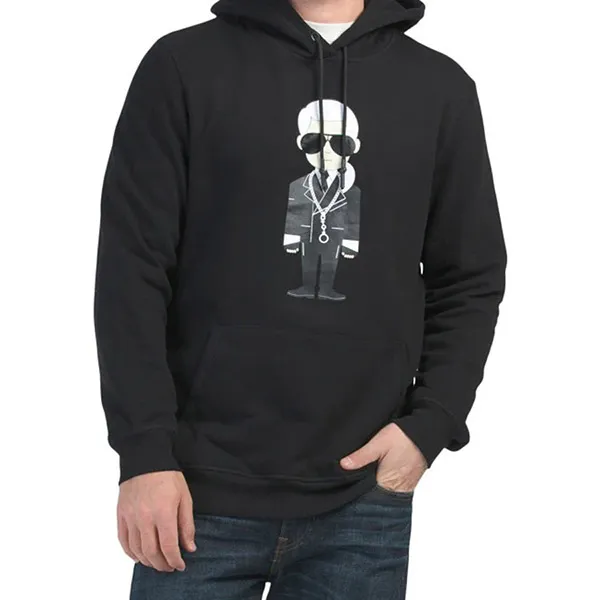 Áo Hoodie Nam Karl Lagerfeld Men's Long Slee Hoodies Màu Đen Size L