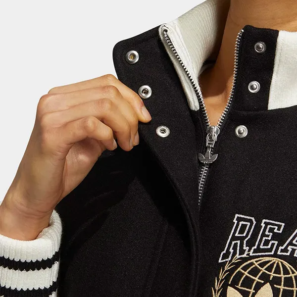 Áo Khoác Adidas Bomber Jacket HS9513 Màu Đen Phối Be Size S (Form Á)