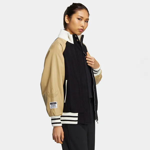 Áo Khoác Adidas Bomber Jacket HS9513 Màu Đen Phối Be Size S (Form Á)
