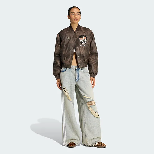 Áo Khoác Nữ Adidas Originals Athl Dept Vintage Faux Leather Jacket KF2307 Màu Nâu Đậm Size XS (Form Âu)