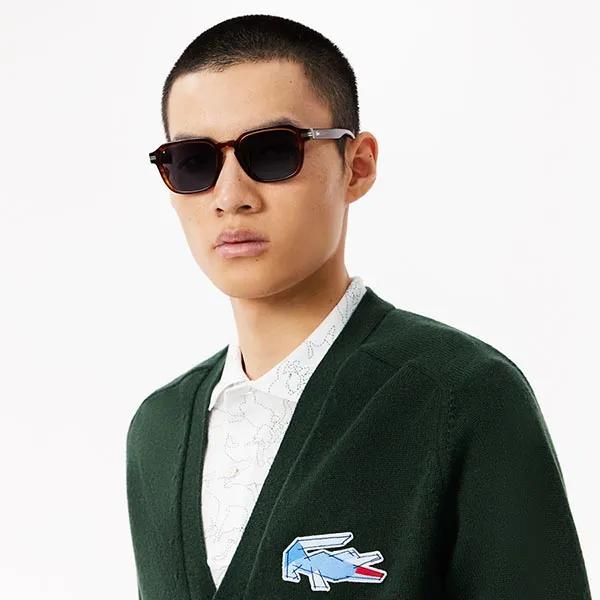 Áo Khoác Len Nam Lacoste Classic Fit V-Neck Wool Dark Green Cardigan AH3053 DCJ Màu Xanh Lá Size 3