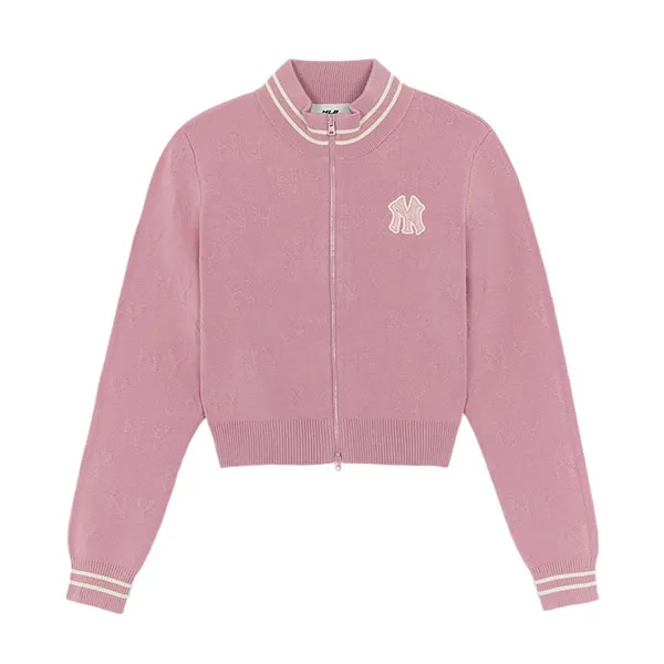 Áo Khoác Nữ MLB Classic Monogram Tonal Zip-Up New York Yankees 3FKCM0154-50PKL Màu Hồng