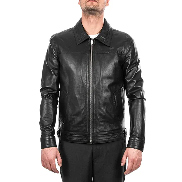 Áo Khoác Nam Italy Leather B0FRYGF7K7 Màu Đen Size M