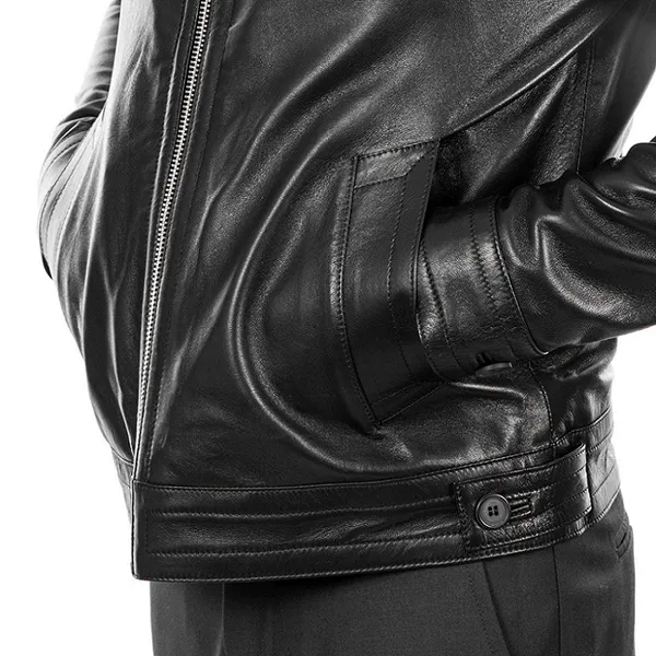 Áo Khoác Nam Italy Leather B0FRYGF7K7 Màu Đen Size M