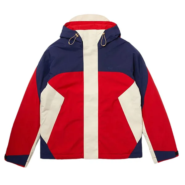 Áo Khoác Nam Lacoste Color Block Panel Jacket Màu Navy Phối Đỏ Size 48