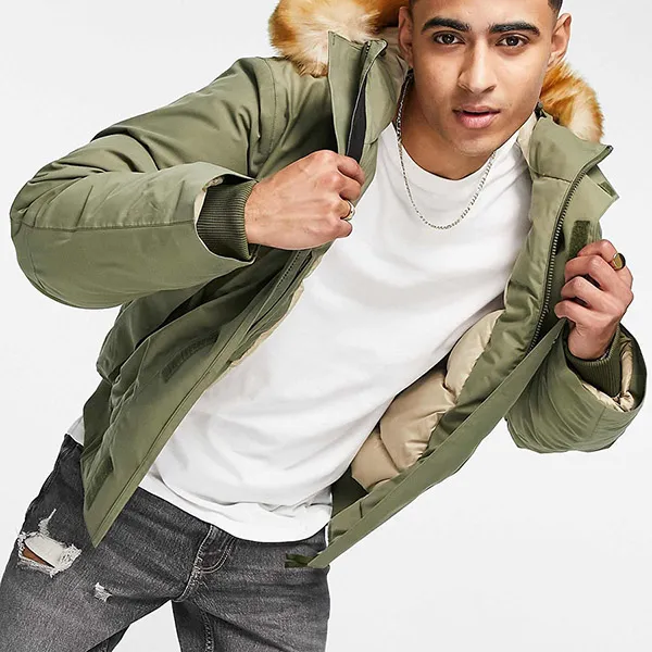 Áo Khoác Nam Lacoste Khaki Jacket With Hood Màu Khaki Size 50