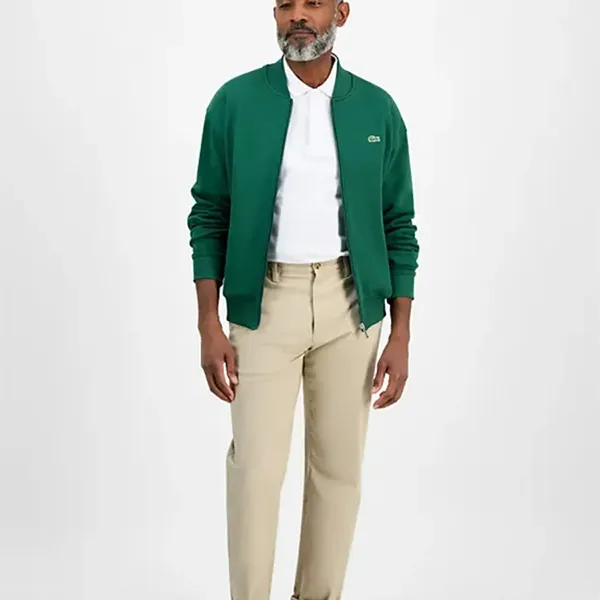 Áo Khoác Nam Lacoste Men's Logo Bomber Jumper Jacket Green SH2457 - 132 Màu Xanh Green Size 4