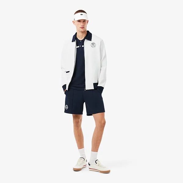 Áo Khoác Nam Lacoste Tennis Heritage Ultra Dry Badge Accent Jacket SH8941 522 Màu Trắng Size 3