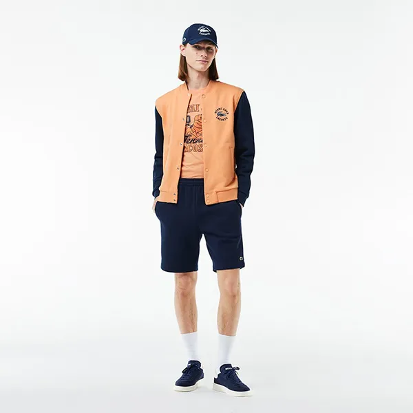 Áo Khoác Nỉ Unisex Lacoste Miami Open Edition Bomber Jacket SH7757 ITD Màu Cam/Xanh Size 5