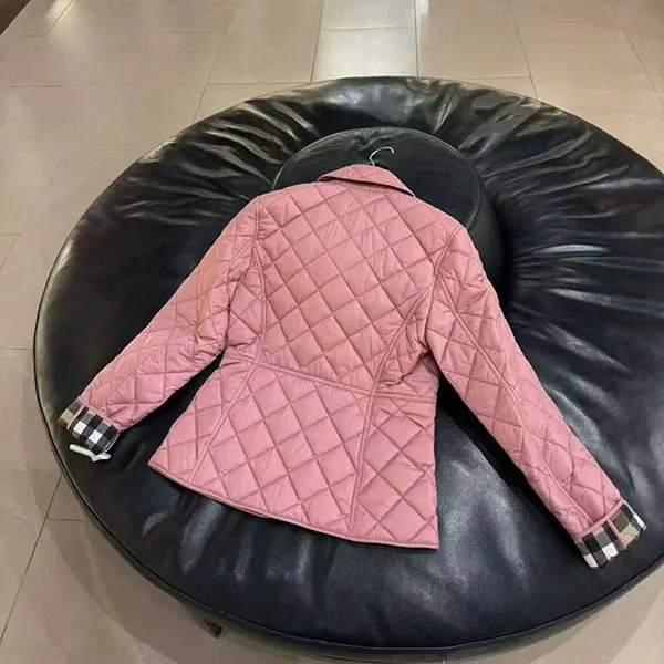 Áo Khoác Nữ Burberry Trám BBR Màu Hồng Size S