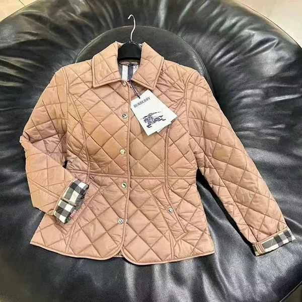 Áo Khoác Nữ Burberry Trám BBR Màu Nâu Be Size S